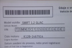 Suzuki Swift 1,2 i, ČR, 1 MAJ., 75TIS.KM.