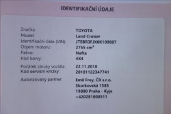 Toyota Land Cruiser 2,8 D-4D, ČR, 1 MAJ., SERV.KN.